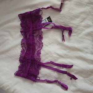 NWT Dita Von Teese Lingerie Vedette Suspender in Shocking Violet
